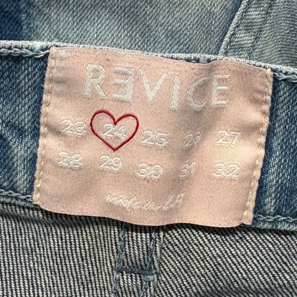 Revice Multi Wash Medium Rise Patchwork Raw Hem Ankle Jeans Women's Size 24 - Picture 6 of 7
